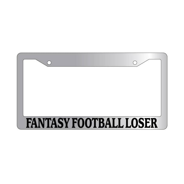 FANTASY FOOTBALL LOSER Black License Plate Frame